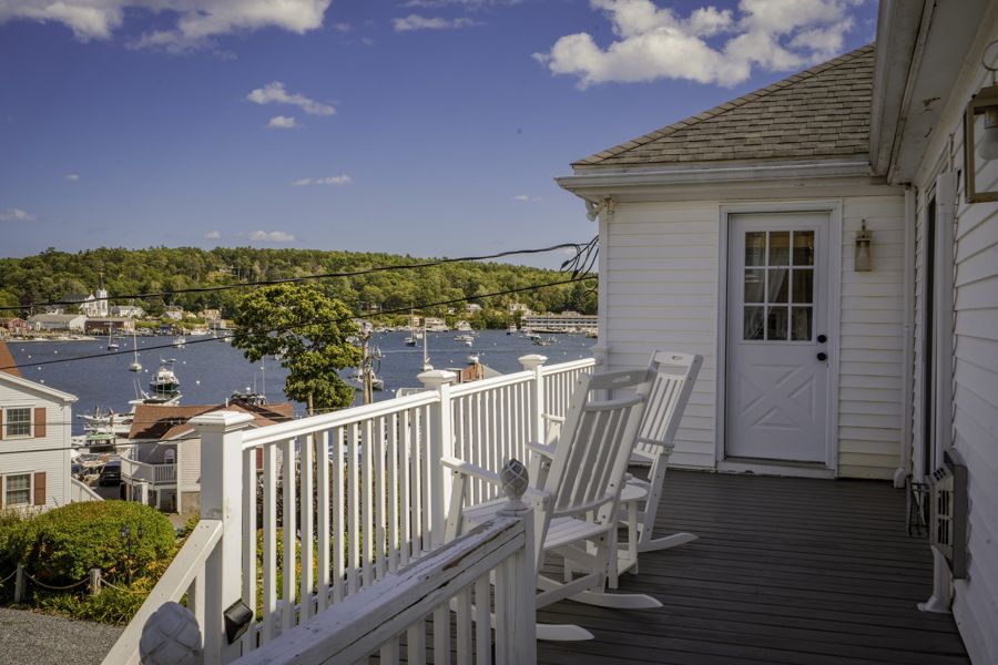 The private balcony over the inner harbor