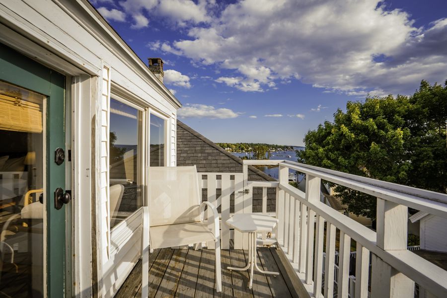 A corner balcony toward the harbor