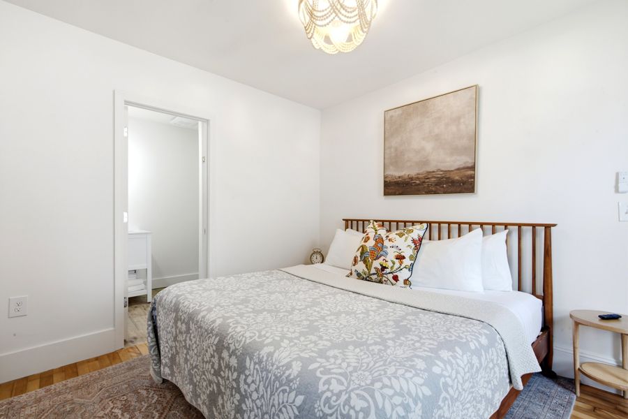 The bedroom, straight on